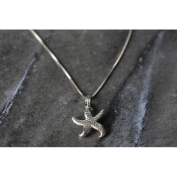925 Sterling Silver Starfish Chain With Pendant Italy