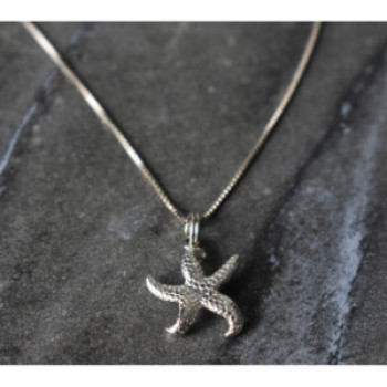 925 Sterling Silver Starfish Chain With Pendant Italy