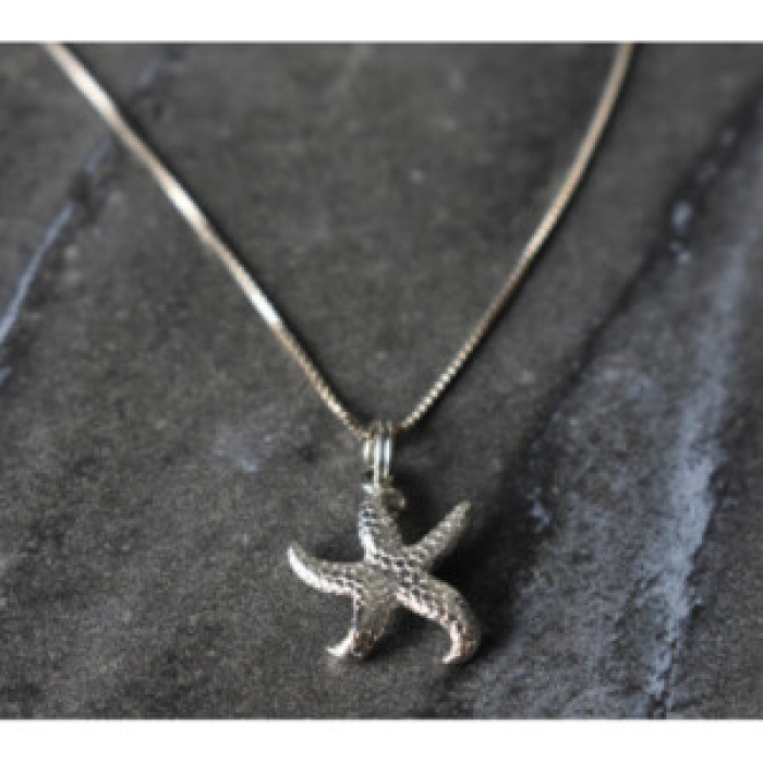 925 Sterling Silver Starfish Chain With Pendant Italy
