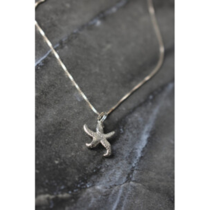 925 Sterling Silver Starfish Chain With Pendant Italy