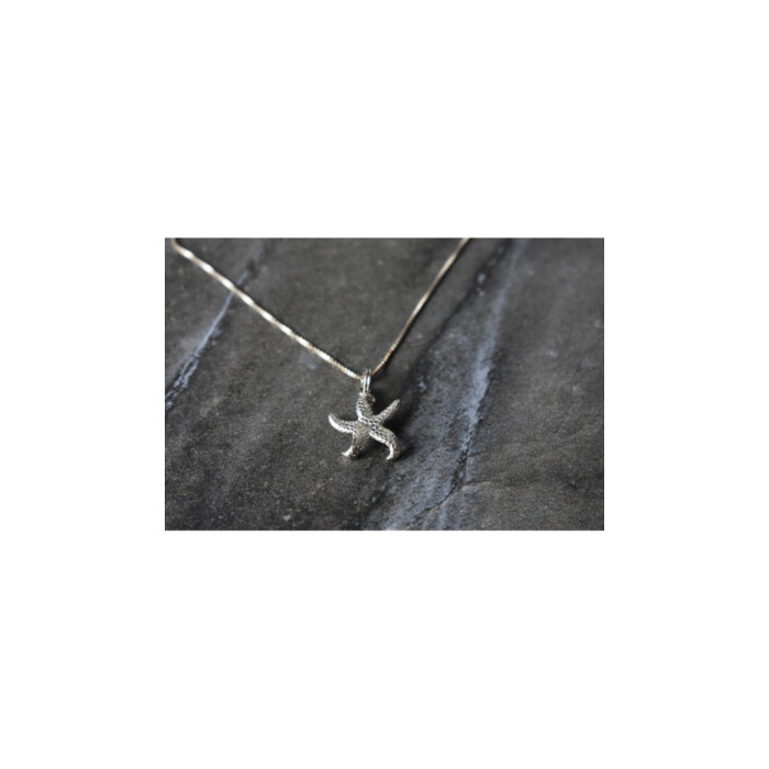 925 Sterling Silver Starfish Chain With Pendant Italy