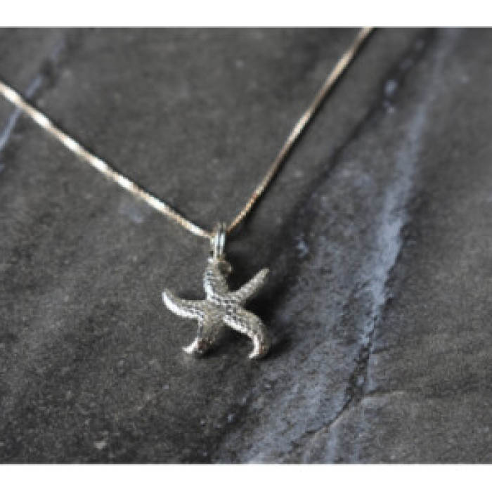 925 Sterling Silver Starfish Chain With Pendant Italy