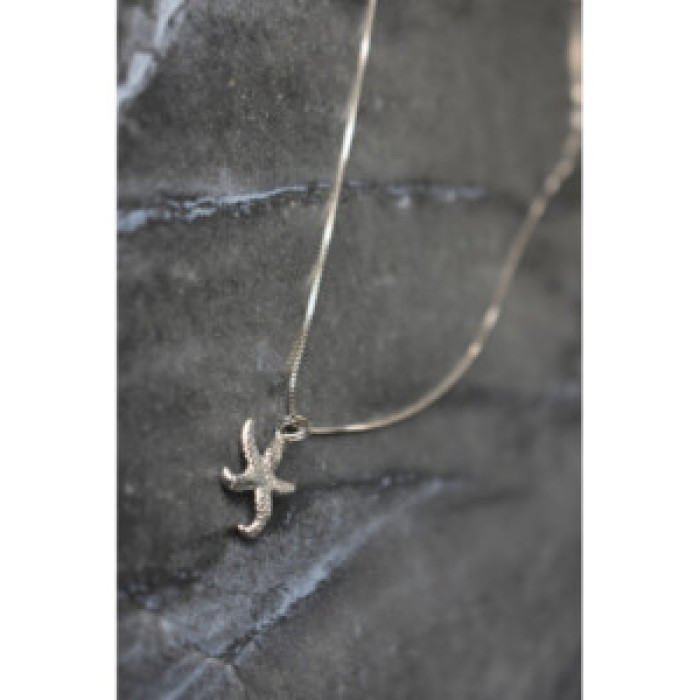 925 Sterling Silver Starfish Chain With Pendant Italy