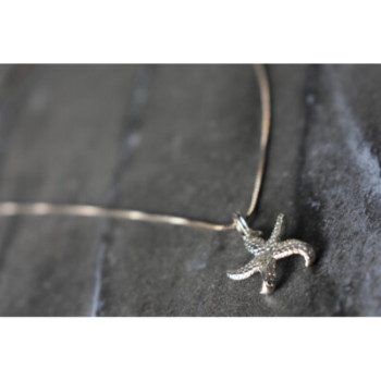 925 Sterling Silver Starfish Chain With Pendant Italy