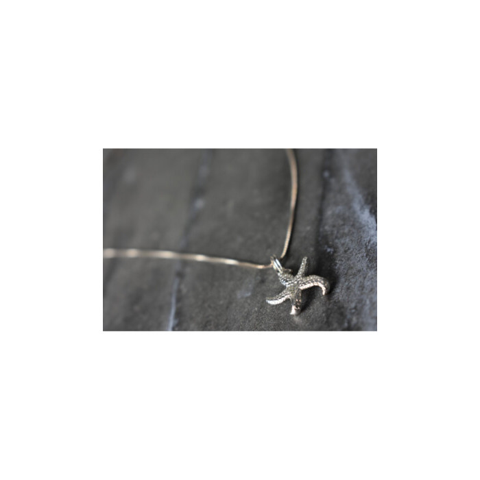 925 Sterling Silver Starfish Chain With Pendant Italy
