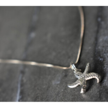 925 Sterling Silver Starfish Chain With Pendant Italy