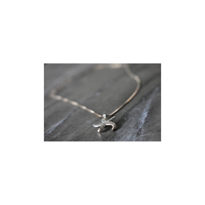 925 Sterling Silver Starfish Chain With Pendant Italy