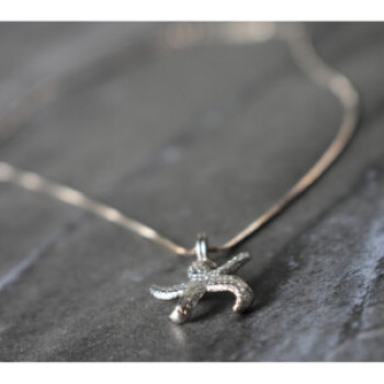 925 Sterling Silver Starfish Chain With Pendant Italy