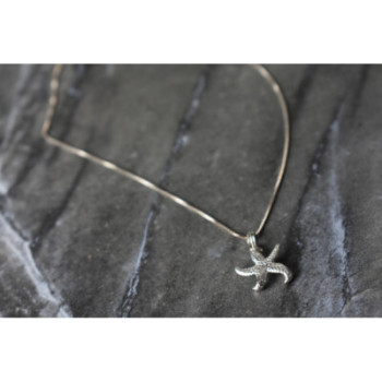925 Sterling Silver Starfish Chain With Pendant Italy