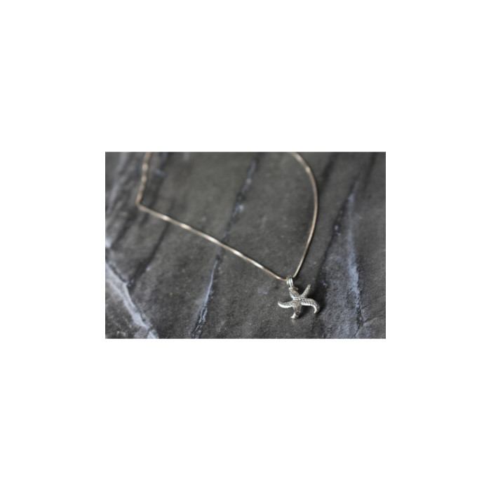 925 Sterling Silver Starfish Chain With Pendant Italy