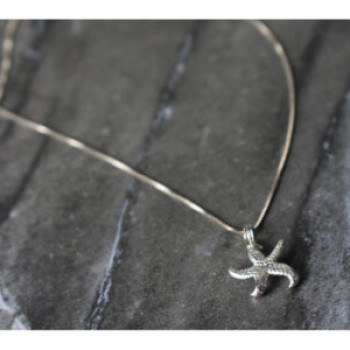 925 Sterling Silver Starfish Chain With Pendant Italy