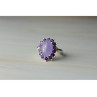 925 Sterling Silver Amethyst Quartz & Purple Tourmaline Ring Size 6.75