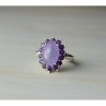 925 Sterling Silver Amethyst Quartz & Purple Tourmaline Ring Size 6.75