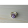925 Sterling Silver Amethyst Quartz & Purple Tourmaline Ring Size 6.75