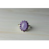 925 Sterling Silver Amethyst Quartz & Purple Tourmaline Ring Size 6.75