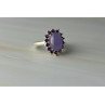 925 Sterling Silver Amethyst Quartz & Purple Tourmaline Ring Size 6.75