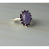 925 Sterling Silver Amethyst Quartz & Purple Tourmaline Ring Size 6.75