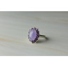 925 Sterling Silver Amethyst Quartz & Purple Tourmaline Ring Size 6.75