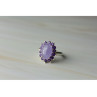 925 Sterling Silver Amethyst Quartz & Purple Tourmaline Ring Size 6.75