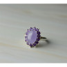 925 Sterling Silver Amethyst Quartz & Purple Tourmaline Ring Size 6.75