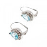 925 Sterling Silver Blue Topaz & CZ Earrings