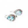 925 Sterling Silver Blue Topaz & CZ Earrings
