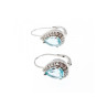 925 STERLING SILVER BLUE TOPAZ & CZ EARRINGS