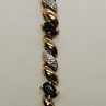 925 Sterling Silver Vermeil Sapphires AND Diamonds Bracelet Size 7.25 IN