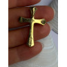925 Sterling Silver Gold Plated Cz Cross Pendant Length 1.45 inch