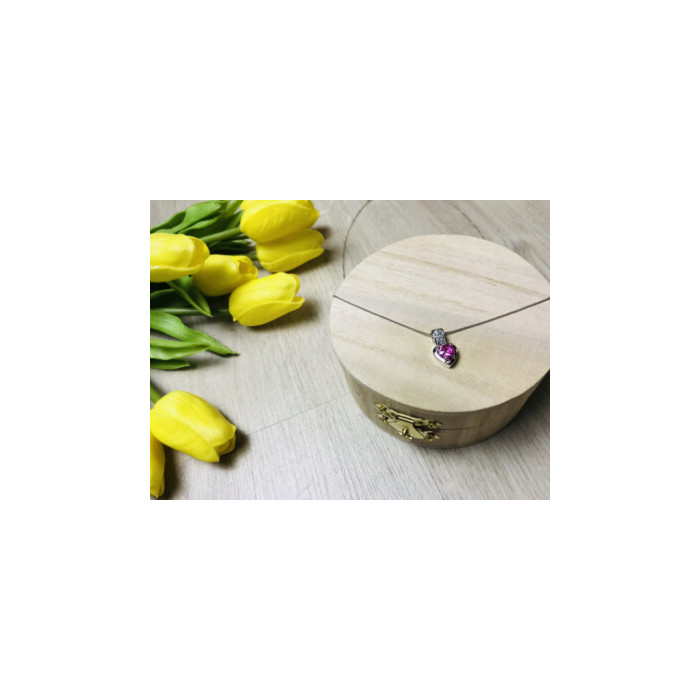 925 Sterling Silver Morganite & CZ Chain With Pendant