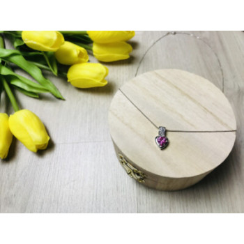 925 Sterling Silver Morganite & CZ Chain With Pendant