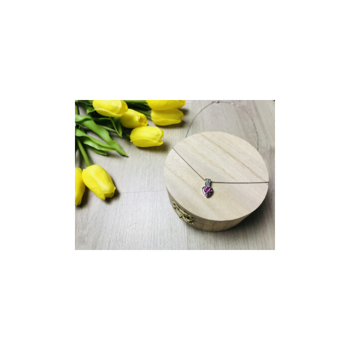 925 Sterling Silver Morganite & CZ Chain With Pendant