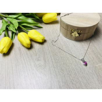 925 Sterling Silver Morganite & CZ Chain With Pendant