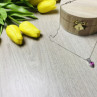 925 Sterling Silver Morganite & CZ Chain With Pendant