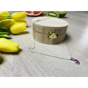 925 Sterling Silver Morganite & CZ Chain With Pendant