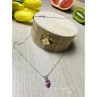 925 Sterling Silver Morganite & CZ Chain With Pendant