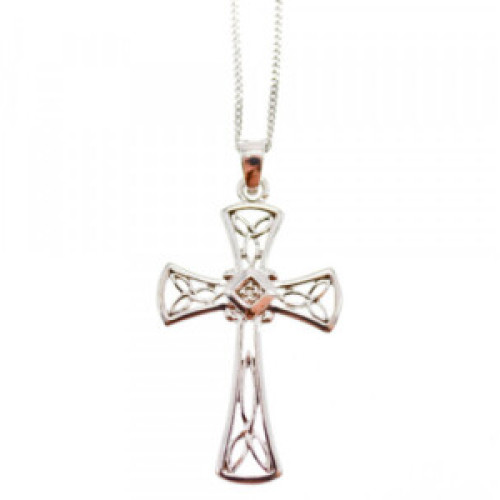 925 Sterling Silver Diamond Chain With Cross