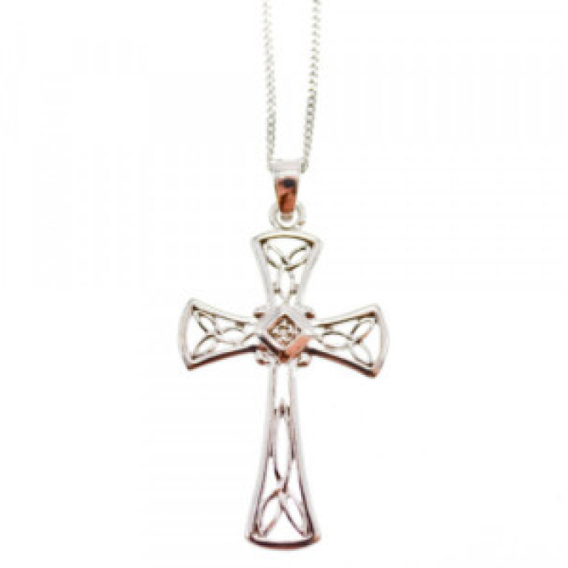 925 Sterling Silver Diamond Chain With Cross