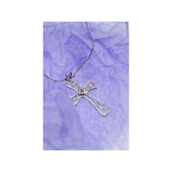 925 Sterling Silver Diamond Chain With Cross