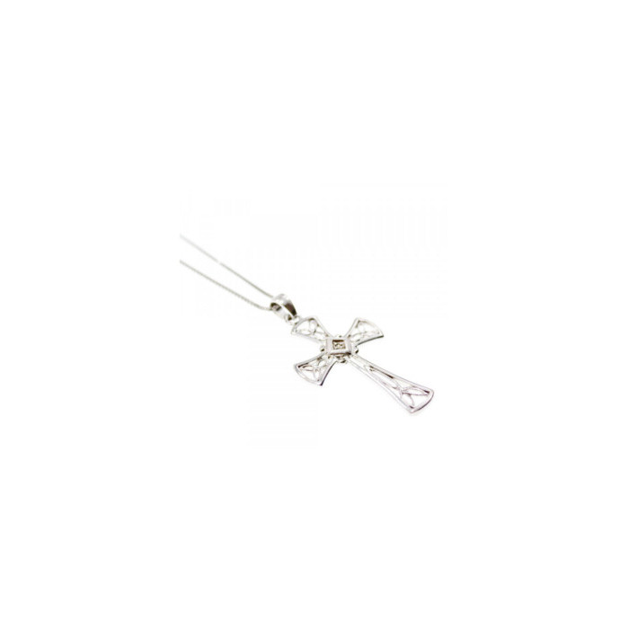 925 Sterling Silver Diamond Chain With Cross