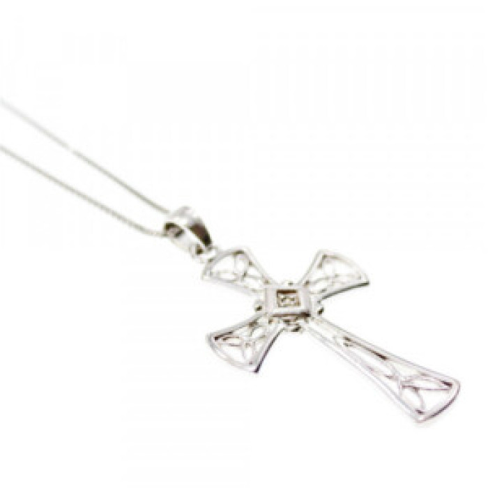 925 Sterling Silver Diamond Chain With Cross