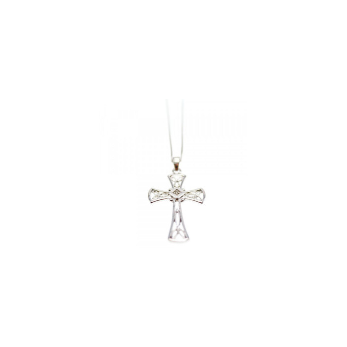 925 Sterling Silver Diamond Chain With Cross