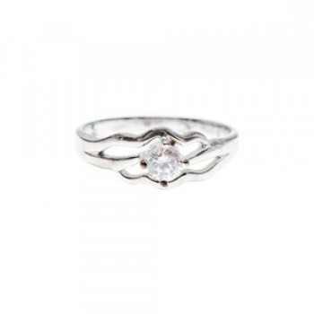 925 Sterling Silver CZ Ring Size 7