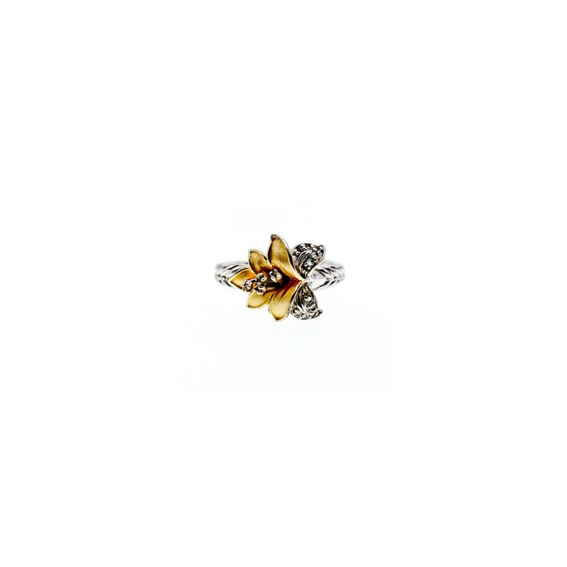 925 Sterling Silver Gold Plated CZ 