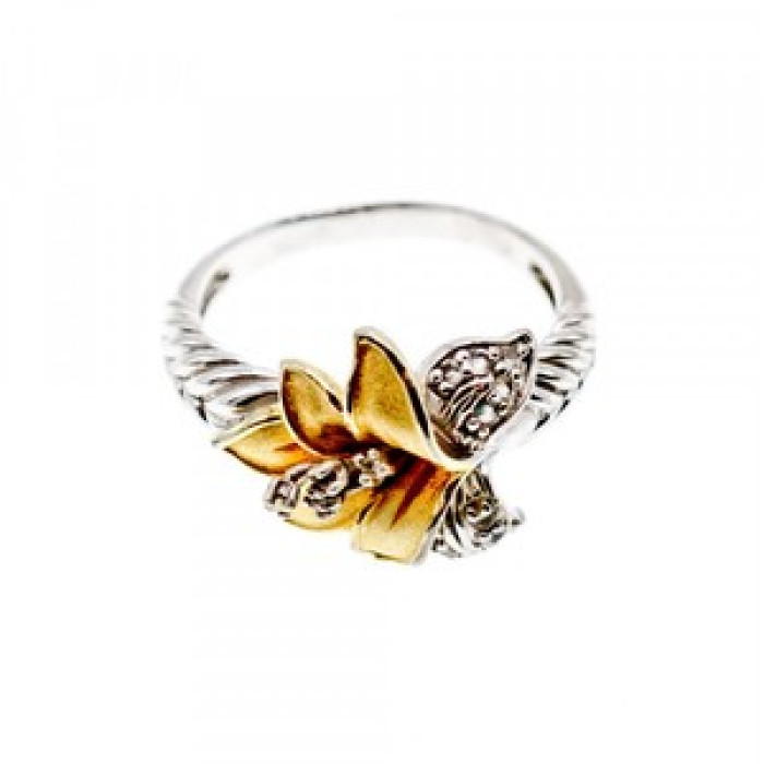 925 Sterling Silver Gold Plated CZ 