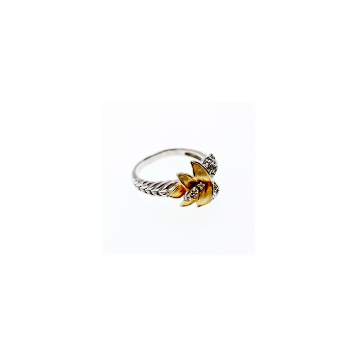 925 Sterling Silver Gold Plated CZ 