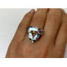 925 Sterling Silver Multicolor Jewelry Glass Ring Size 6.5 Italy