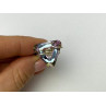 925 Sterling Silver Multicolor Jewelry Glass Ring Size 6.5 Italy