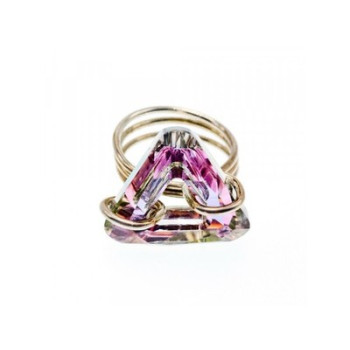 925 Sterling Silver Multicolor Jewelry Glass Ring Size 6.5 Italy