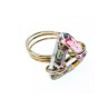 925 Sterling Silver Multicolor Jewelry Glass Ring Size 6.5 Italy